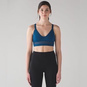 Lululemon Body Con Racerback Mesh Sports Bra in Poseidon Blue Women's 8